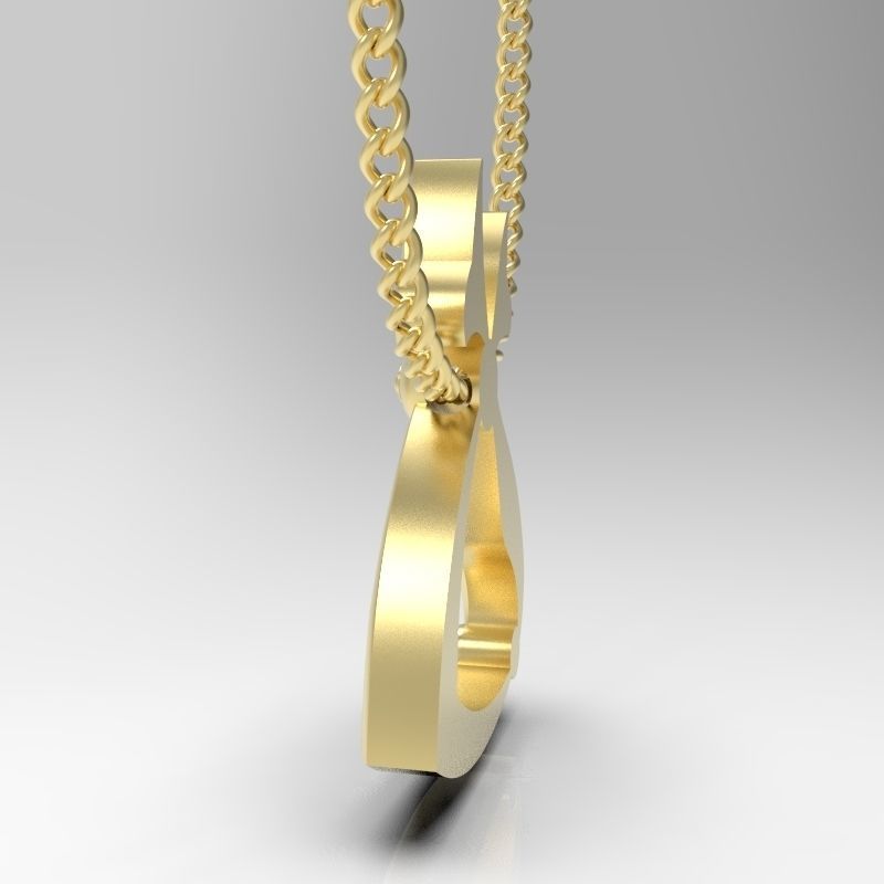 Bird calligraphy Alphabet Armenian pendant Tch 3D print model_7