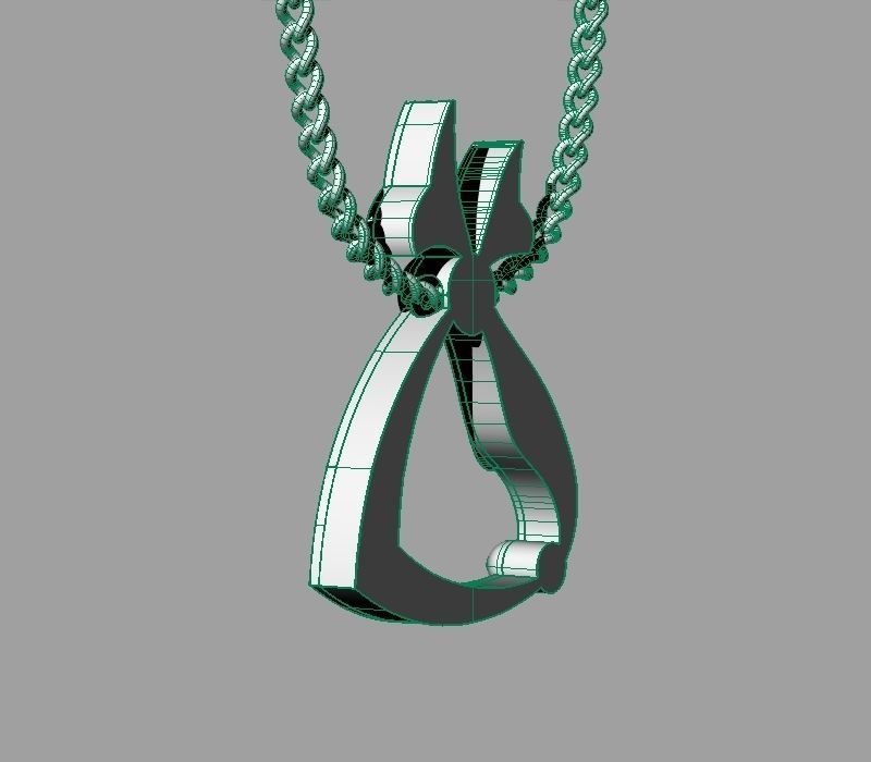 Bird calligraphy Alphabet Armenian pendant Tch 3D print model_26