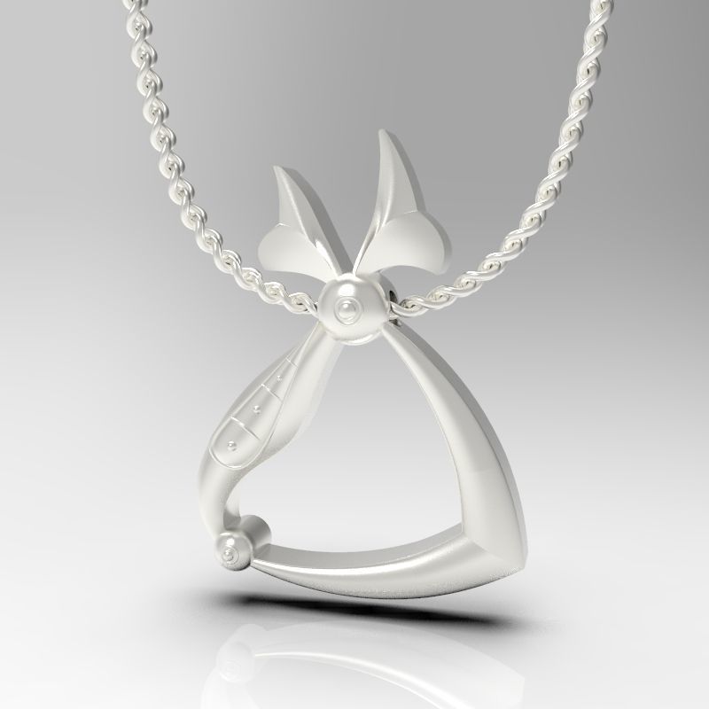 Bird calligraphy Alphabet Armenian pendant Tch 3D print model_15