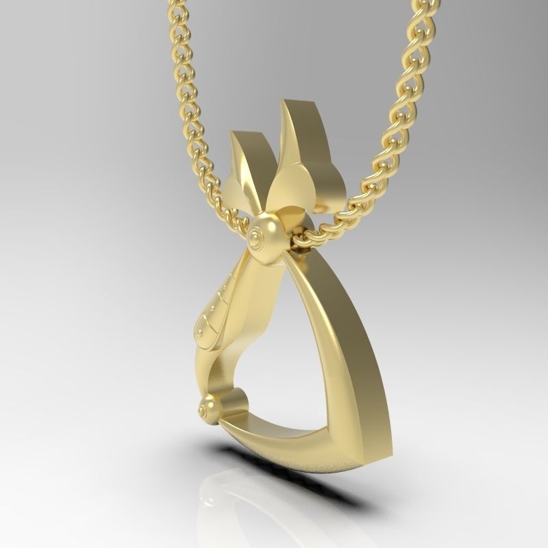 Bird calligraphy Alphabet Armenian pendant Tch 3D print model_4