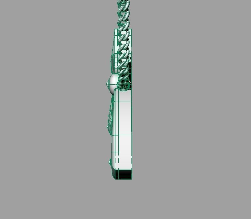 Bird calligraphy Alphabet Armenian pendant Tch 3D print model_25