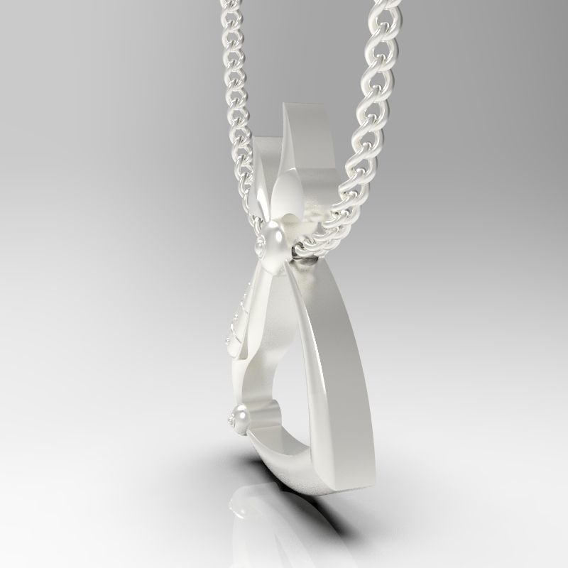 Bird calligraphy Alphabet Armenian pendant Tch 3D print model_18