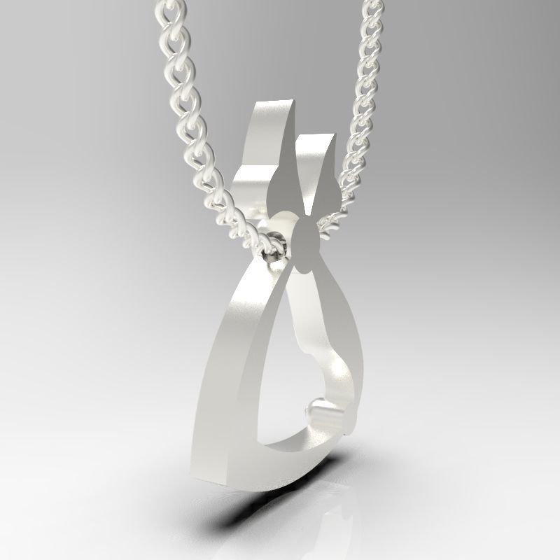 Bird calligraphy Alphabet Armenian pendant Tch 3D print model_21