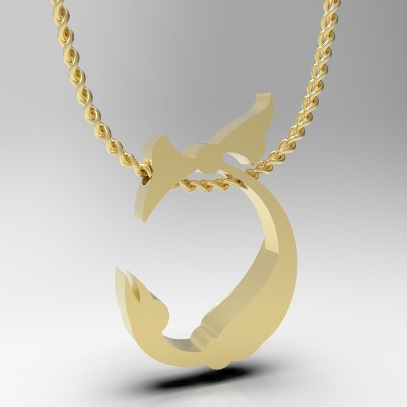 Bird calligraphy Alphabet Armenian pendant Sh 3D print model_10