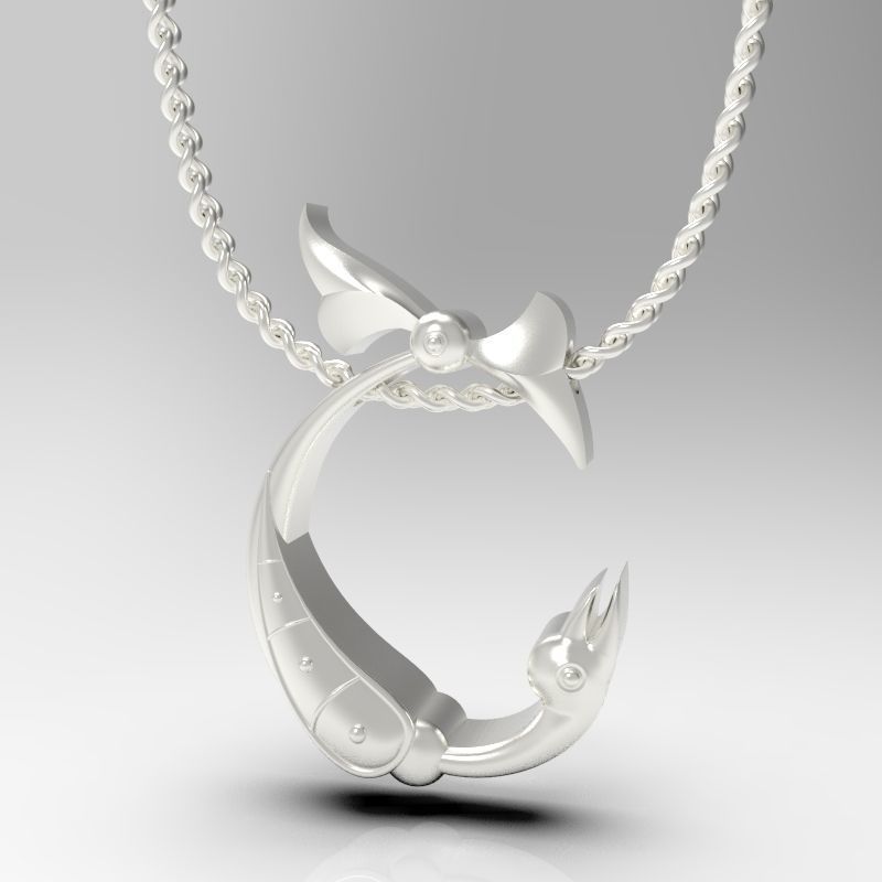 Bird calligraphy Alphabet Armenian pendant Sh 3D print model_15