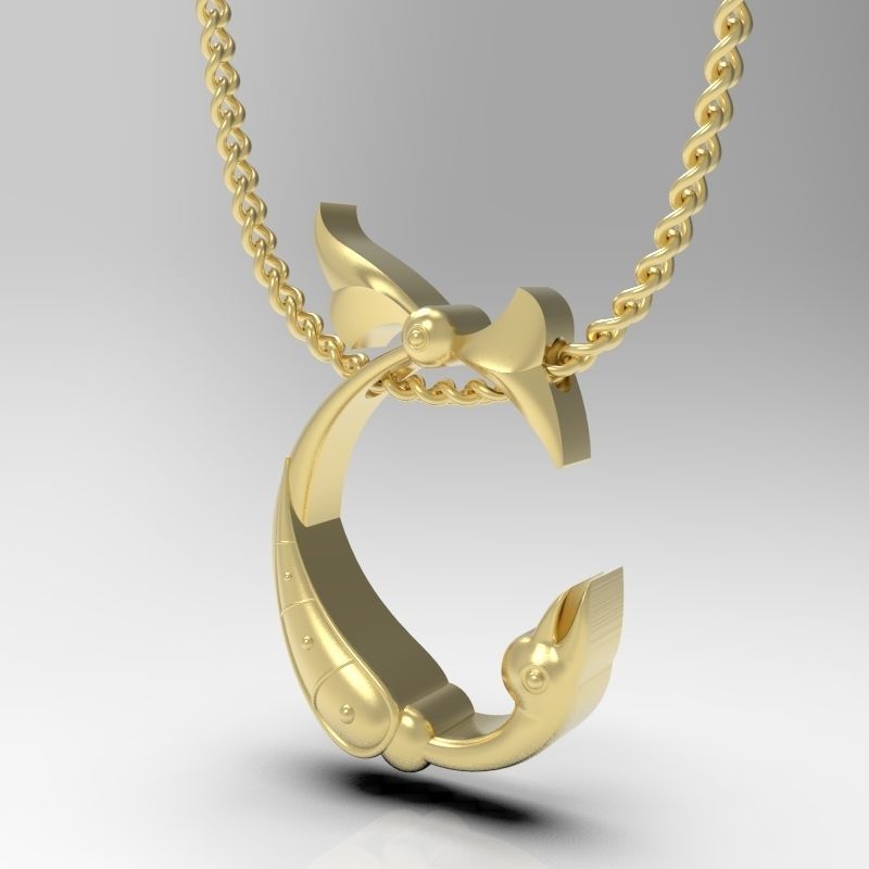Bird calligraphy Alphabet Armenian pendant Sh 3D print model_3