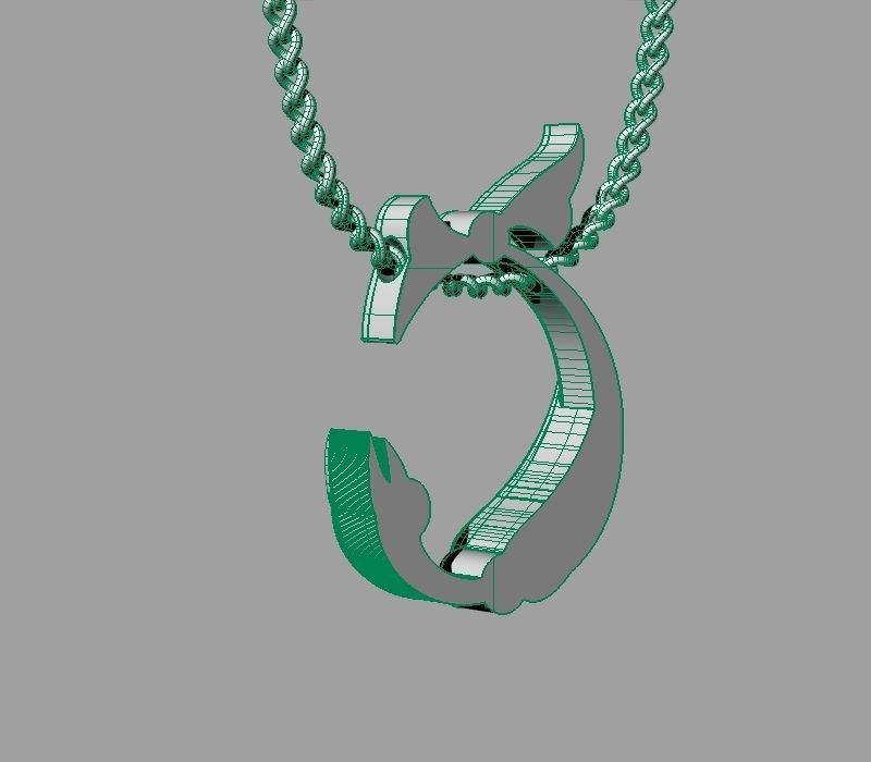 Bird calligraphy Alphabet Armenian pendant Sh 3D print model_26