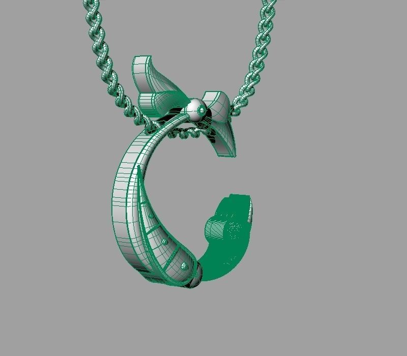 Bird calligraphy Alphabet Armenian pendant Sh 3D print model_31