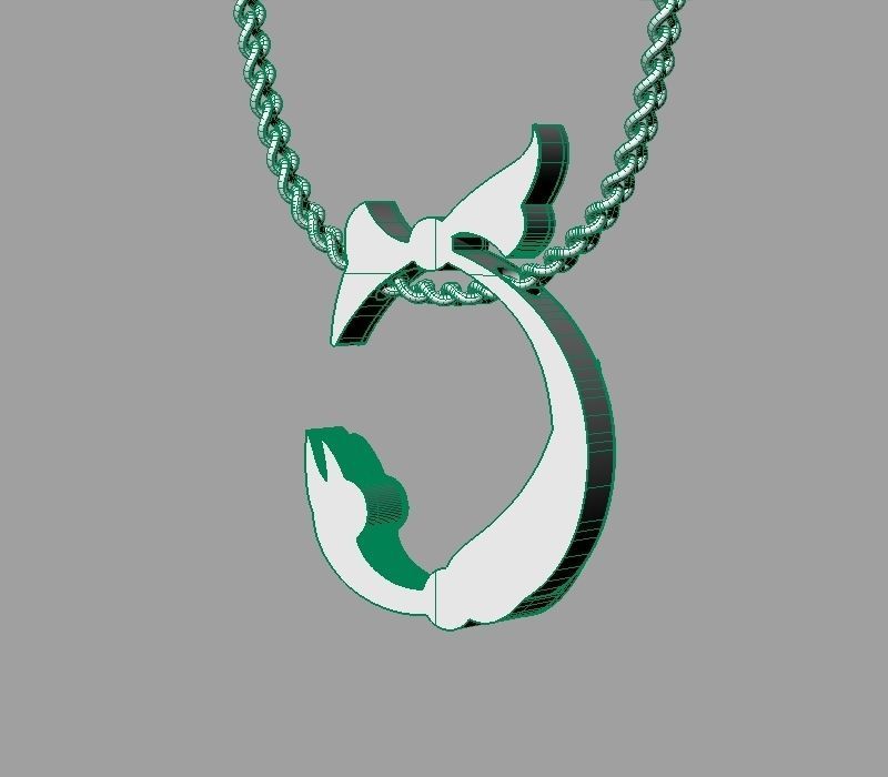 Bird calligraphy Alphabet Armenian pendant Sh 3D print model_28