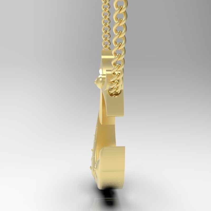 Bird calligraphy Alphabet Armenian pendant Sh 3D print model_6