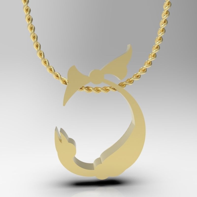 Bird calligraphy Alphabet Armenian pendant Sh 3D print model_2
