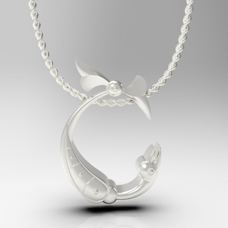 Bird calligraphy Alphabet Armenian pendant Sh 3D print model_14