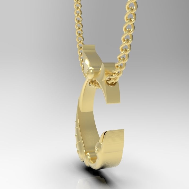 Bird calligraphy Alphabet Armenian pendant Sh 3D print model_5