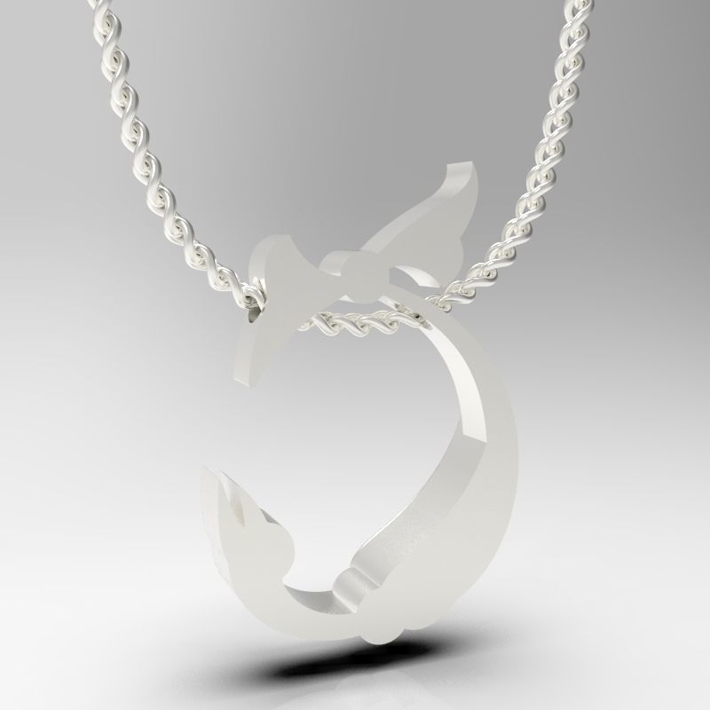 Bird calligraphy Alphabet Armenian pendant Sh 3D print model_13