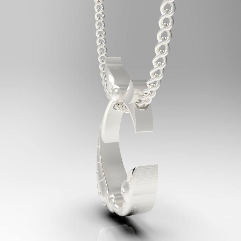 Bird calligraphy Alphabet Armenian pendant Sh 3D print model_18