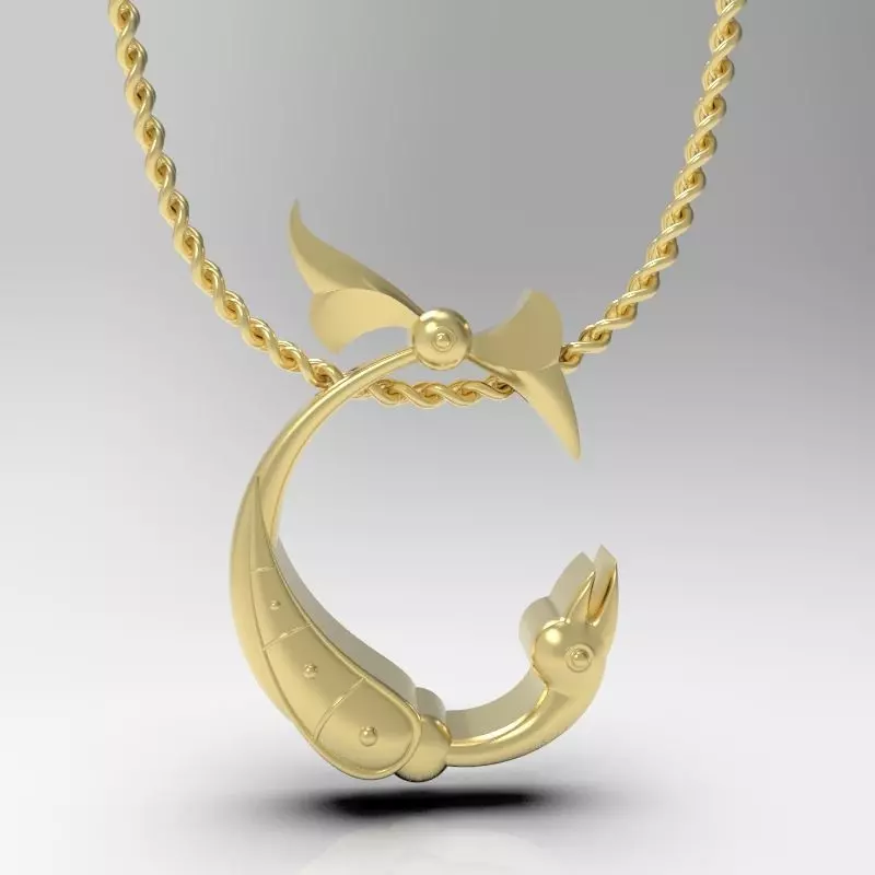 Bird calligraphy Alphabet Armenian pendant Sh 3D print model_0