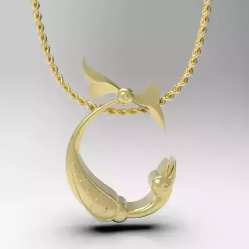 Bird calligraphy Alphabet Armenian pendant Sh