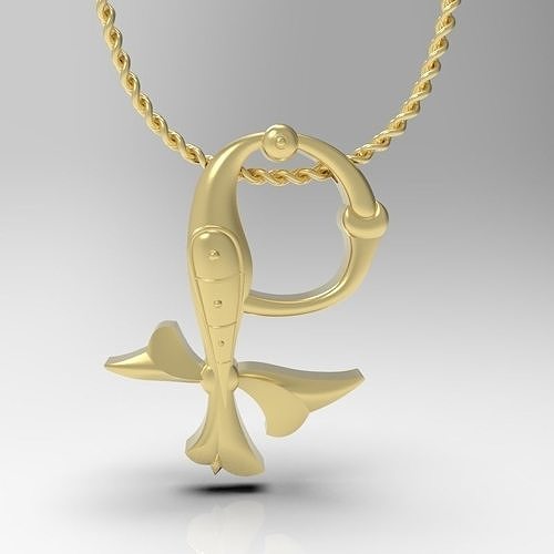 Bird calligraphy Alphabet Armenian pendant Q 3D print model
