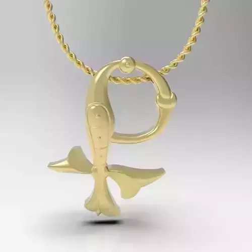 Bird calligraphy Alphabet Armenian pendant Q 3D print model