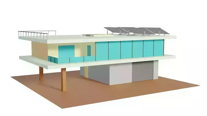 Modern house low poly