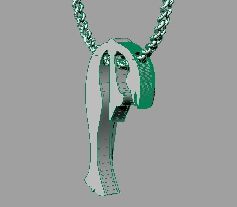 Bird calligraphy Alphabet Armenian pendant P 3D print model_29