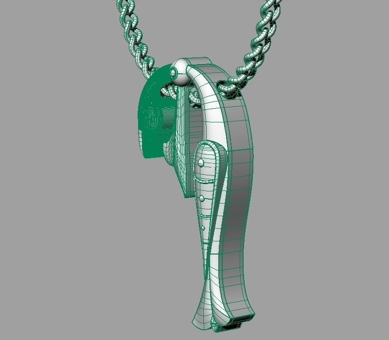 Bird calligraphy Alphabet Armenian pendant P 3D print model_24