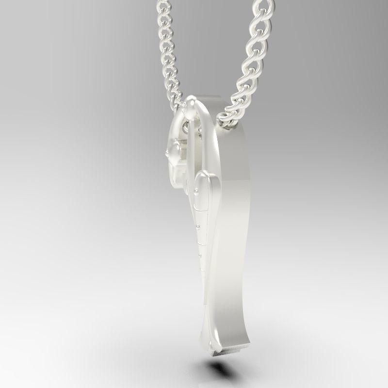 Bird calligraphy Alphabet Armenian pendant P 3D print model_18