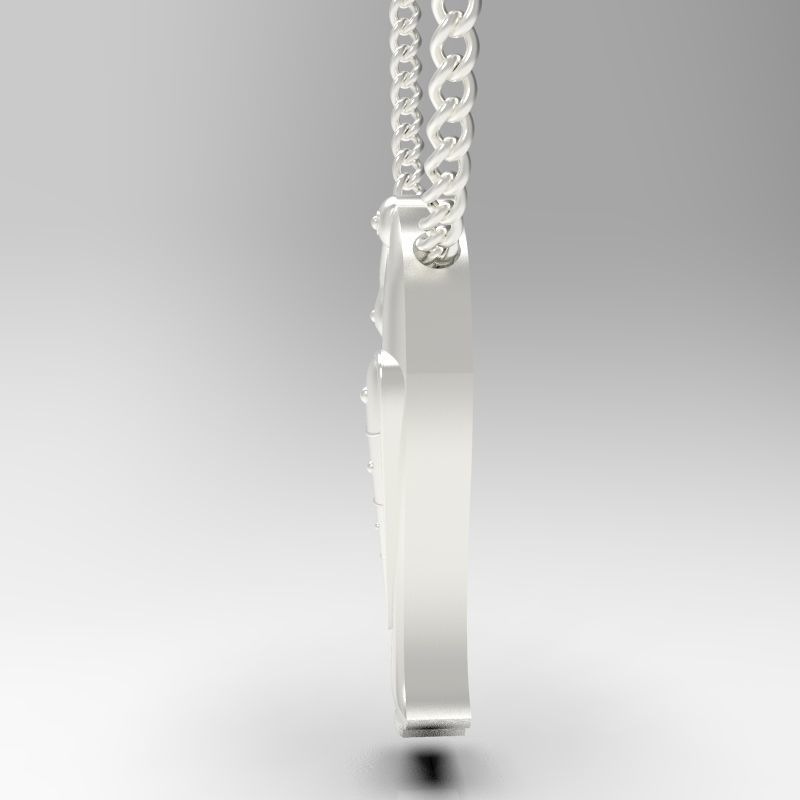 Bird calligraphy Alphabet Armenian pendant P 3D print model_19