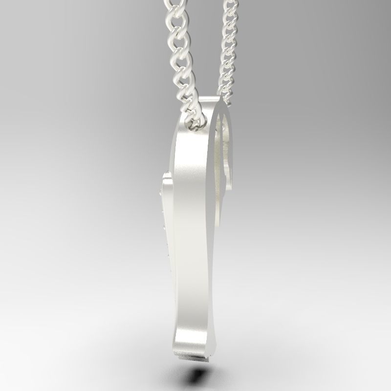 Bird calligraphy Alphabet Armenian pendant P 3D print model_20