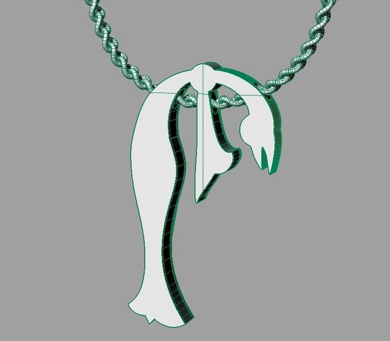 Bird calligraphy Alphabet Armenian pendant P 3D print model_28