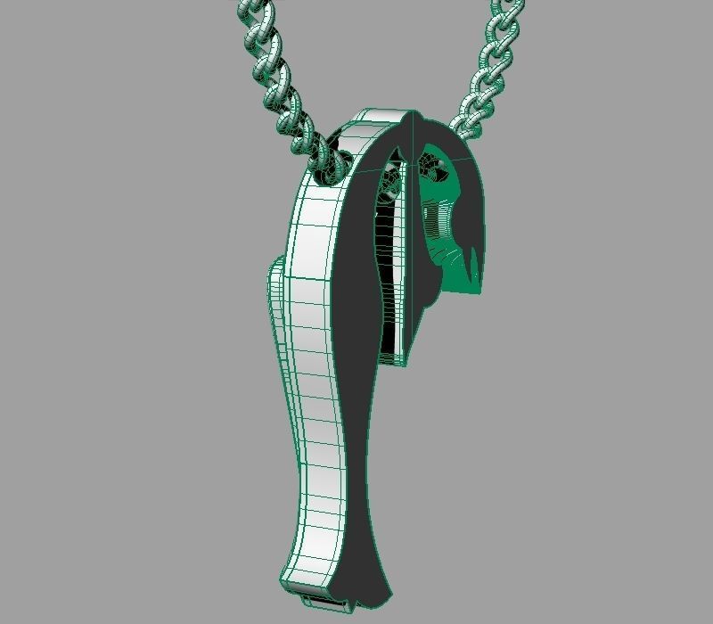 Bird calligraphy Alphabet Armenian pendant P 3D print model_26