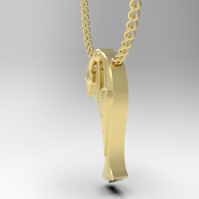 Bird calligraphy Alphabet Armenian pendant P 3D print model_5