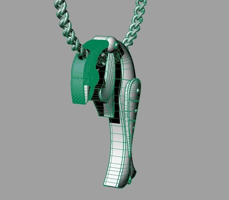 Bird calligraphy Alphabet Armenian pendant P 3D print model_31