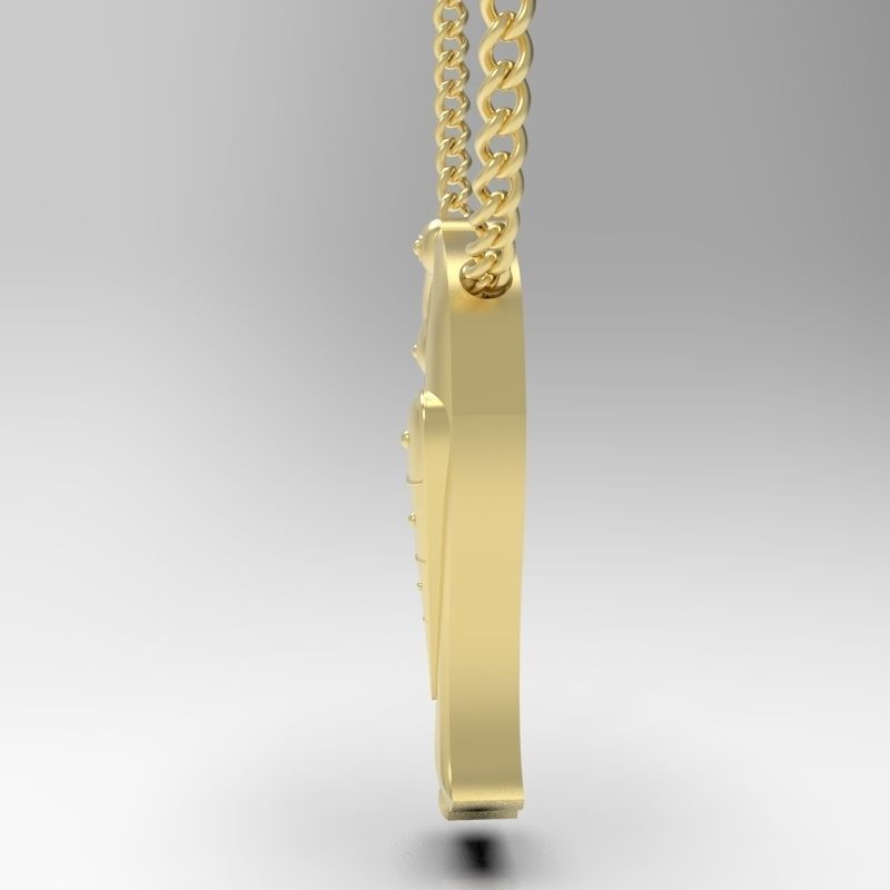 Bird calligraphy Alphabet Armenian pendant P 3D print model_6