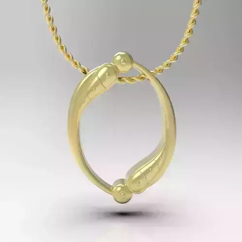 Bird calligraphy Alphabet Armenian pendant O