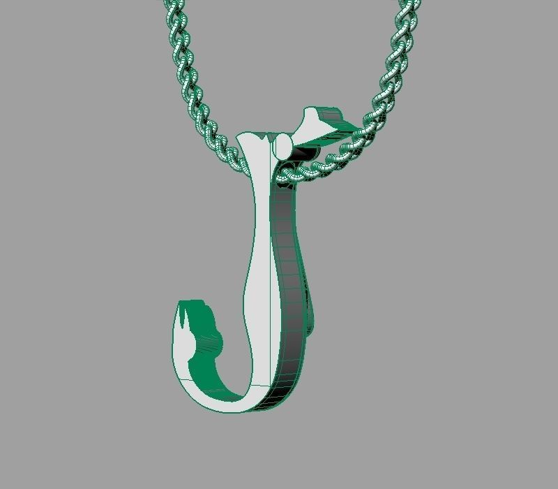 Bird calligraphy Alphabet Armenian pendant N 3D print model_29