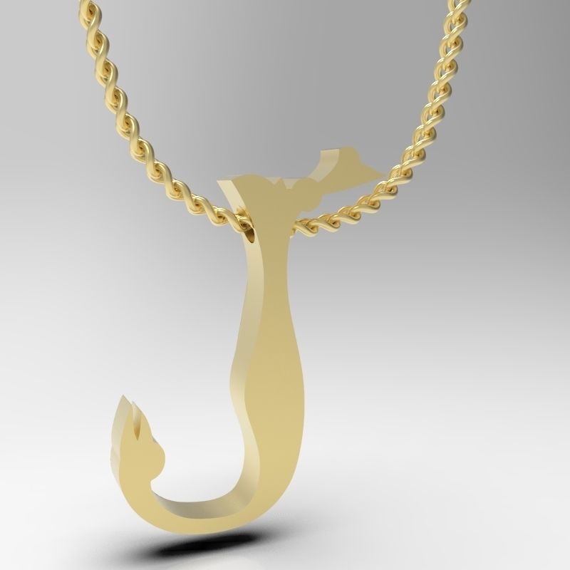 Bird calligraphy Alphabet Armenian pendant N 3D print model_10
