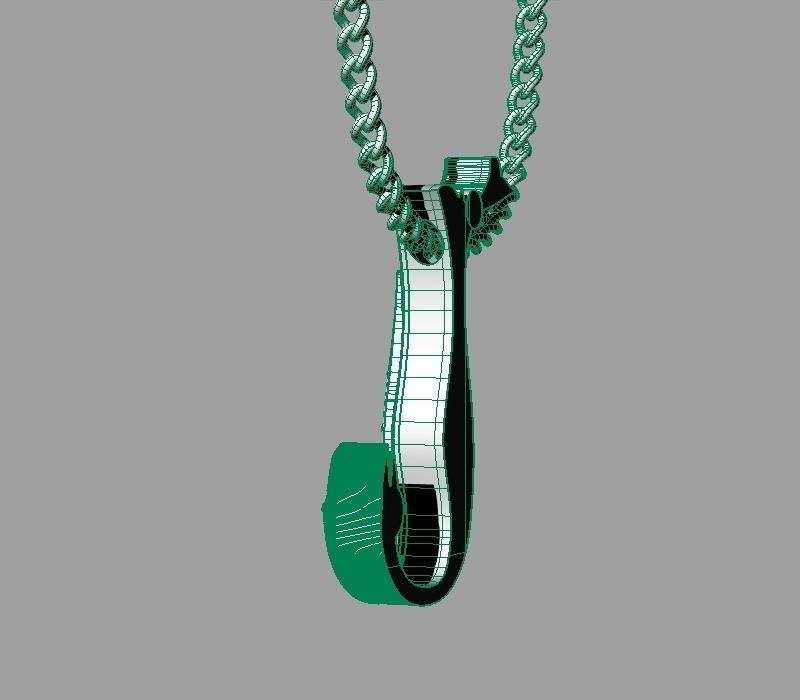 Bird calligraphy Alphabet Armenian pendant N 3D print model_26