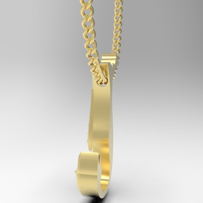 Bird calligraphy Alphabet Armenian pendant N 3D print model_7