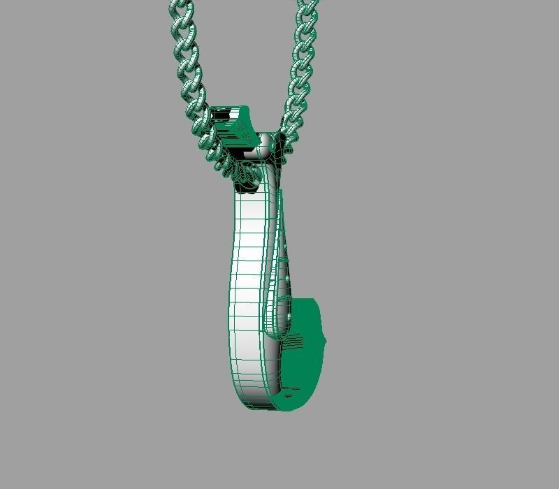 Bird calligraphy Alphabet Armenian pendant N 3D print model_31