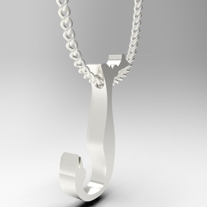 Bird calligraphy Alphabet Armenian pendant N 3D print model_21