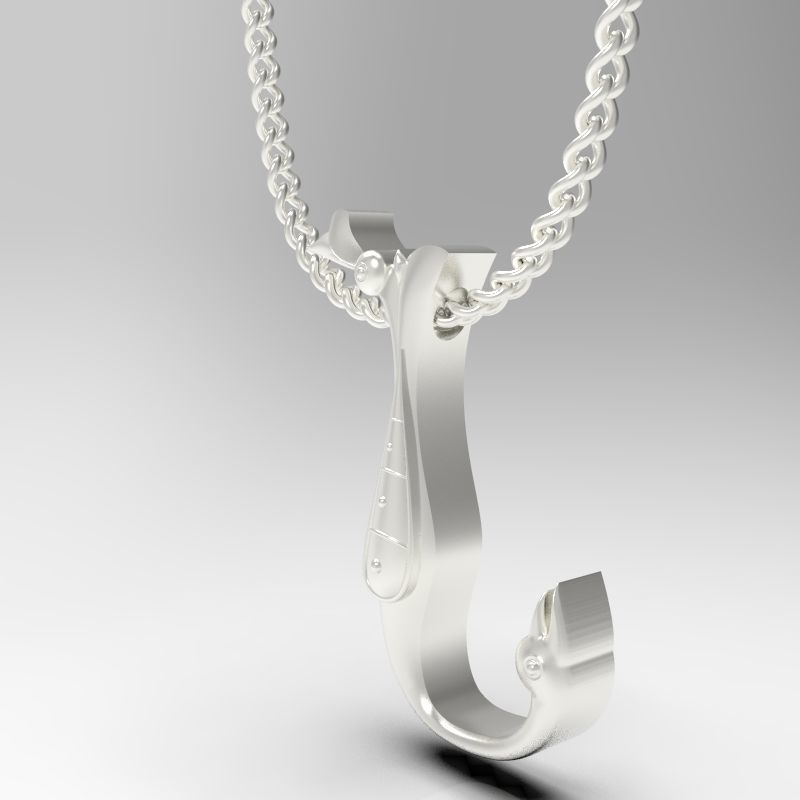 Bird calligraphy Alphabet Armenian pendant N 3D print model_17