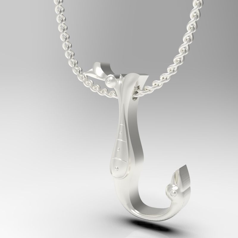 Bird calligraphy Alphabet Armenian pendant N 3D print model_16