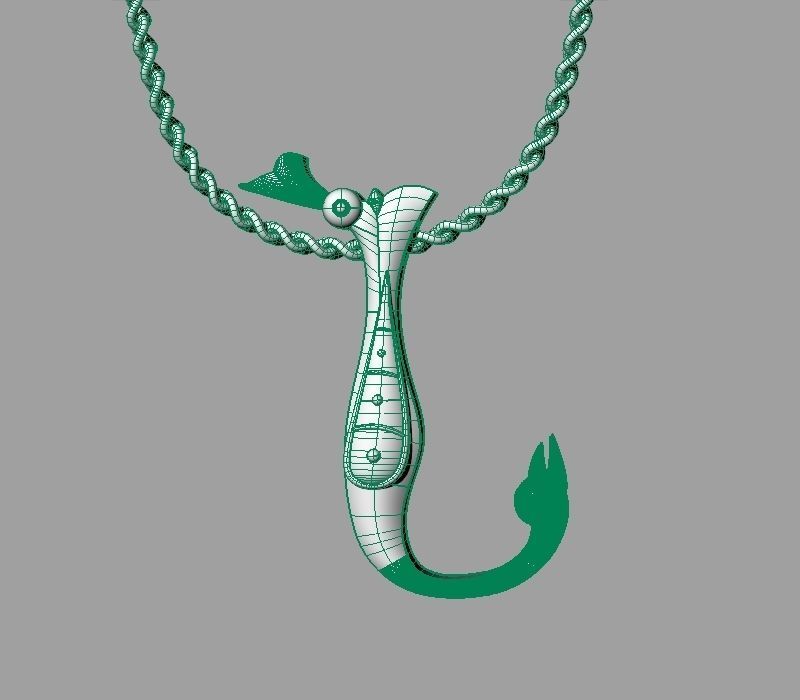 Bird calligraphy Alphabet Armenian pendant N 3D print model_23