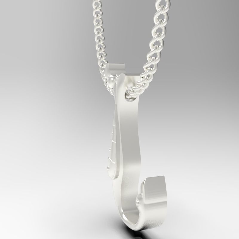 Bird calligraphy Alphabet Armenian pendant N 3D print model_18