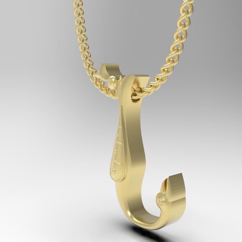 Bird calligraphy Alphabet Armenian pendant N 3D print model_4