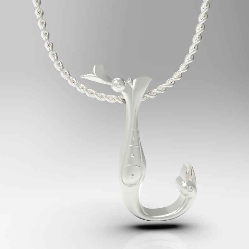 Bird calligraphy Alphabet Armenian pendant N 3D print model_14
