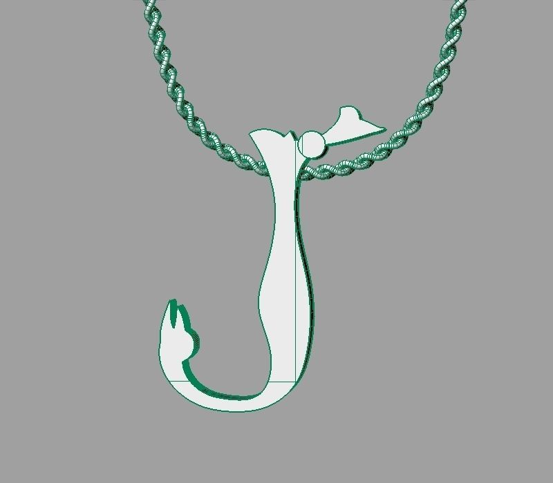 Bird calligraphy Alphabet Armenian pendant N 3D print model_28