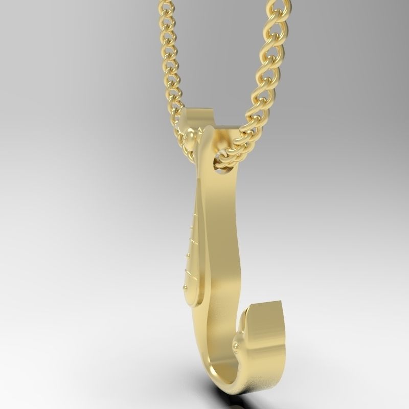 Bird calligraphy Alphabet Armenian pendant N 3D print model_5