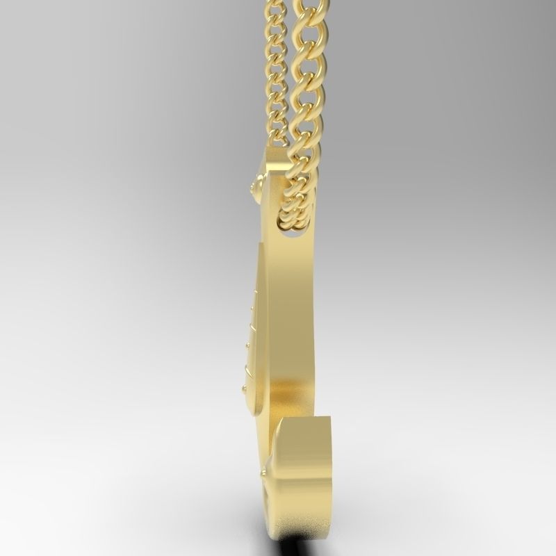 Bird calligraphy Alphabet Armenian pendant N 3D print model_6